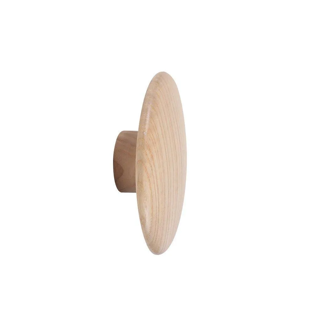Emorden Furniture The Dots Coat Hooks Set of 5(3 Small/1 Medium/1 Large), Colorful Ash Wood Wall Mounted Coat-pegs Wall Hanger Rack, Scatter The Wall to Display Hats, Scarves,Clothes etc.(Natural)