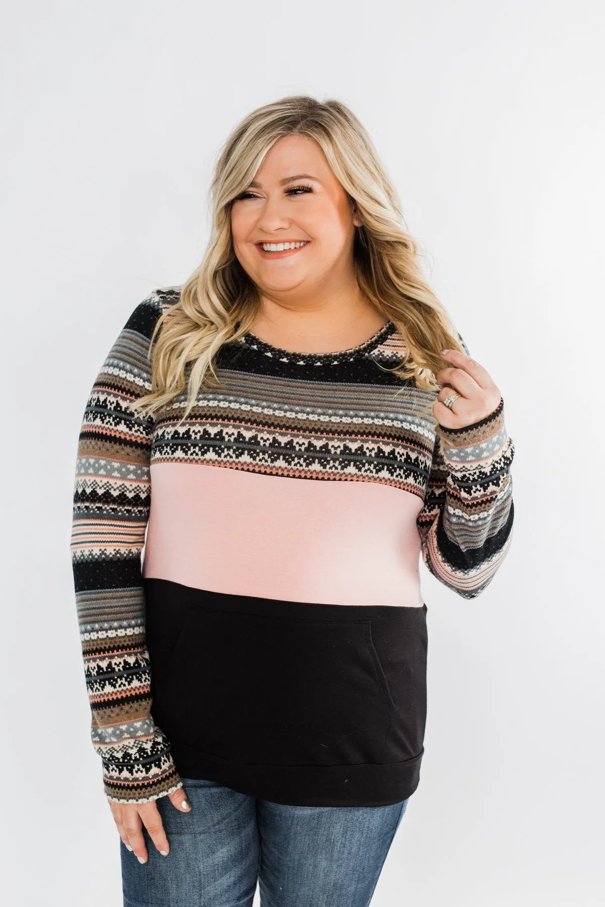 Endless Love Color Block Top- Black & Pink