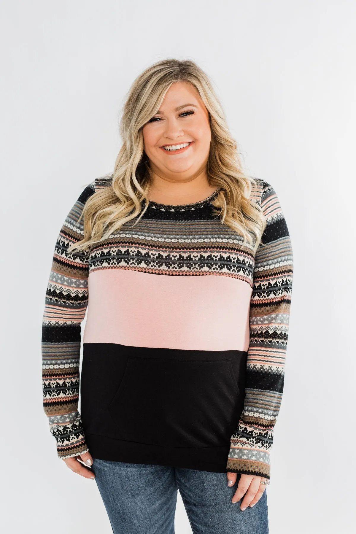 Endless Love Color Block Top- Black & Pink