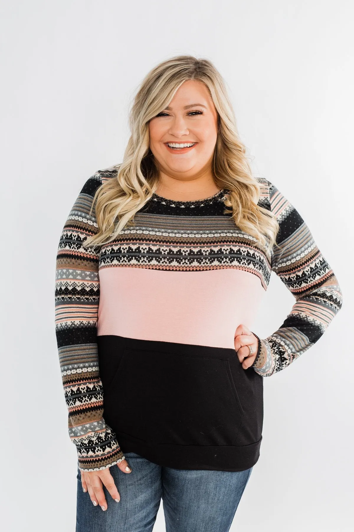 Endless Love Color Block Top- Black & Pink