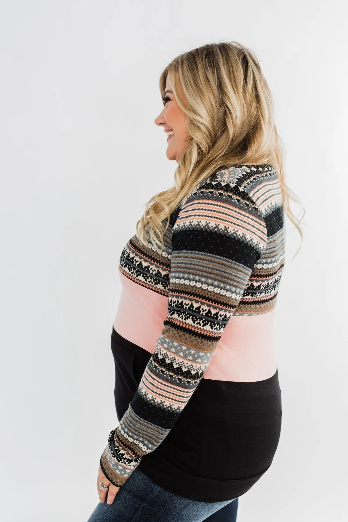 Endless Love Color Block Top- Black & Pink