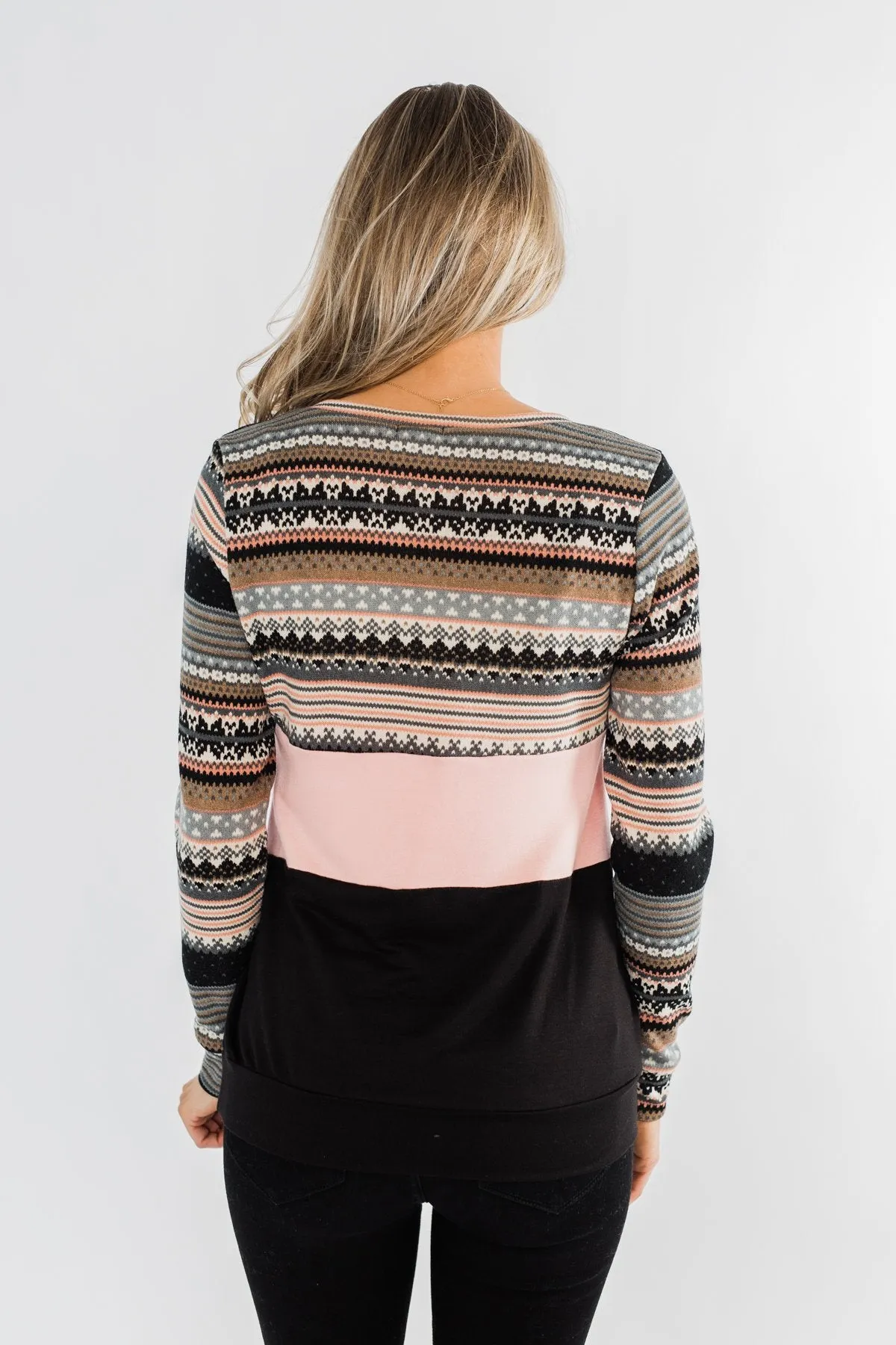 Endless Love Color Block Top- Black & Pink
