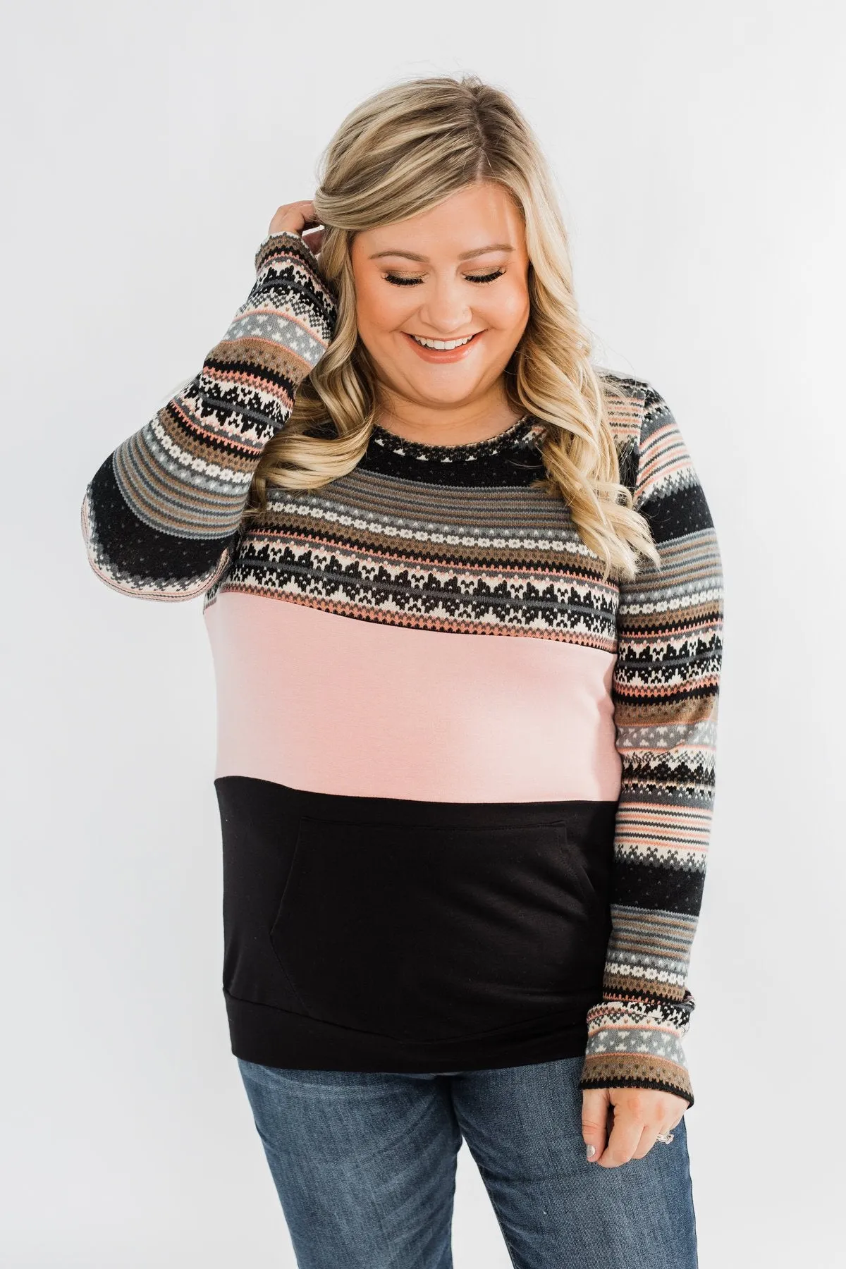 Endless Love Color Block Top- Black & Pink
