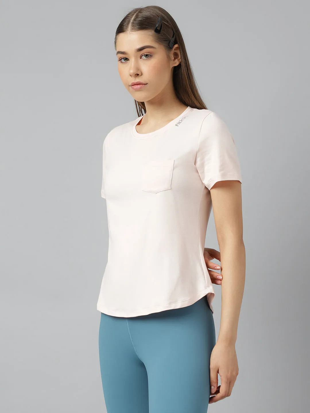 Fitkin women short sleeves t-shirt with laser cut detail