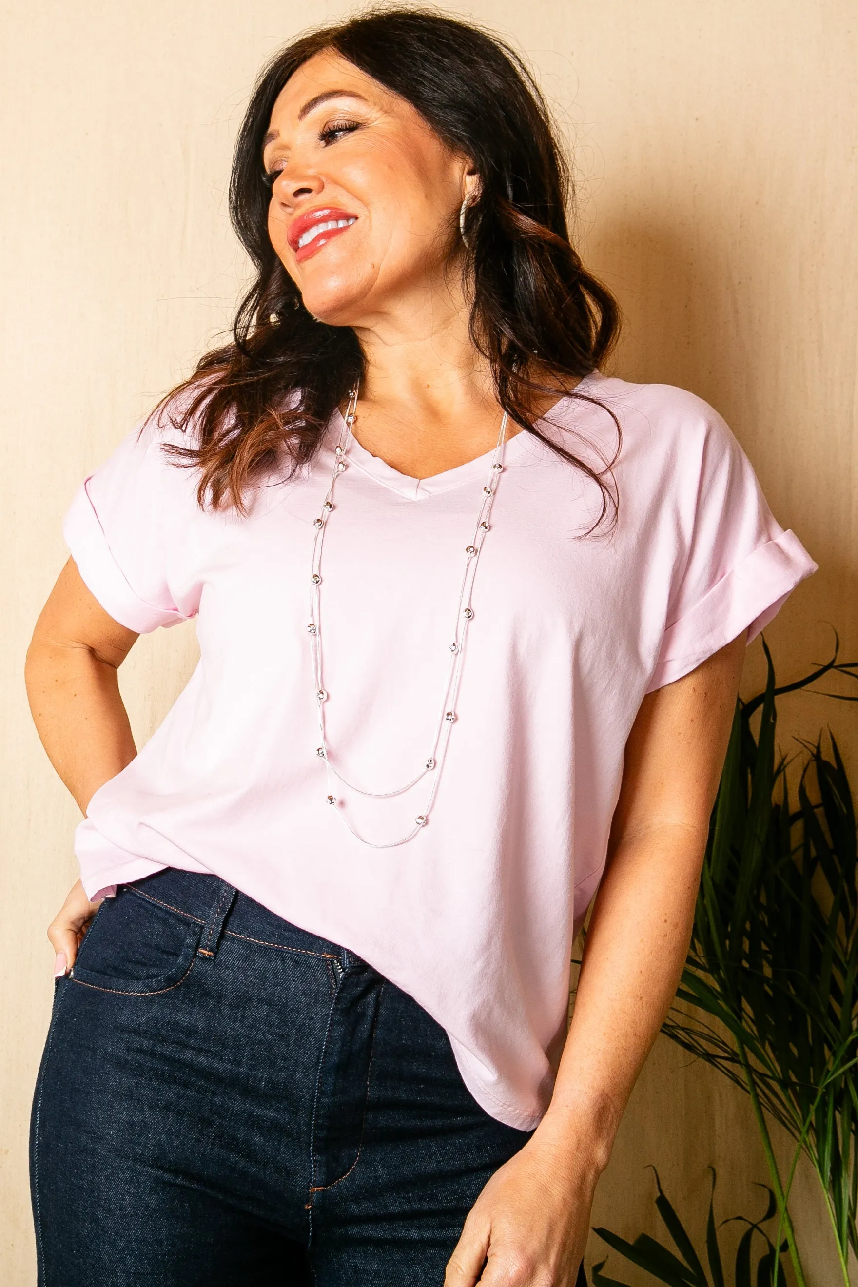Fold Over Sleeve T-Shirt