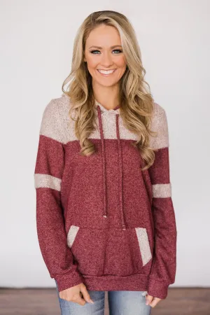 Forever Fuzzy Lightweight Hoodie - Maroon
