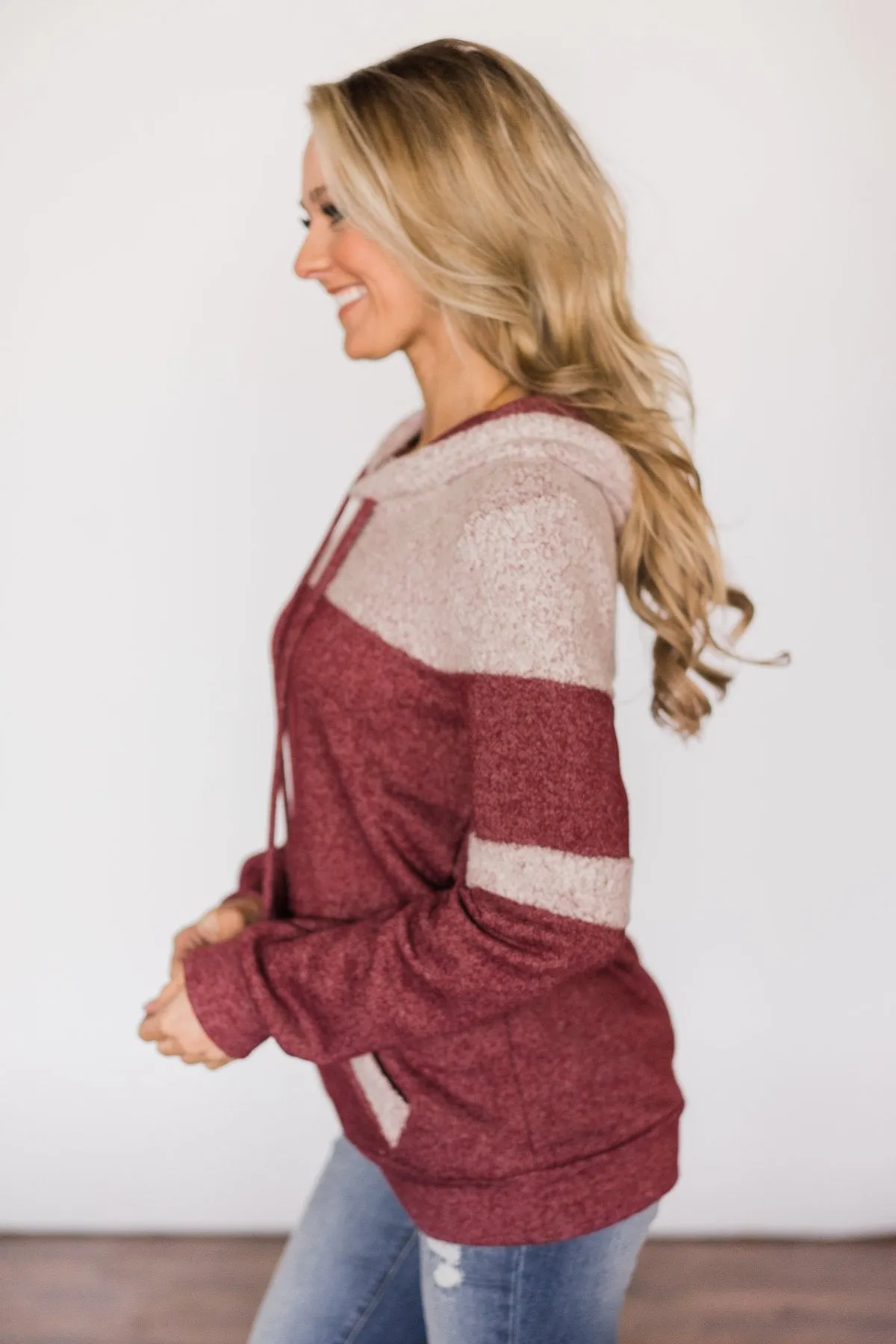 Forever Fuzzy Lightweight Hoodie - Maroon