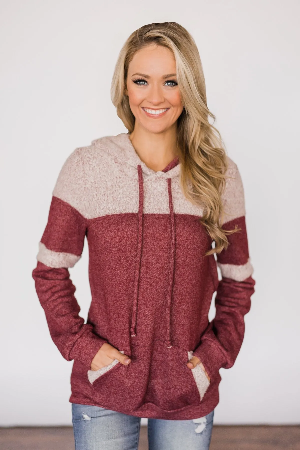 Forever Fuzzy Lightweight Hoodie - Maroon