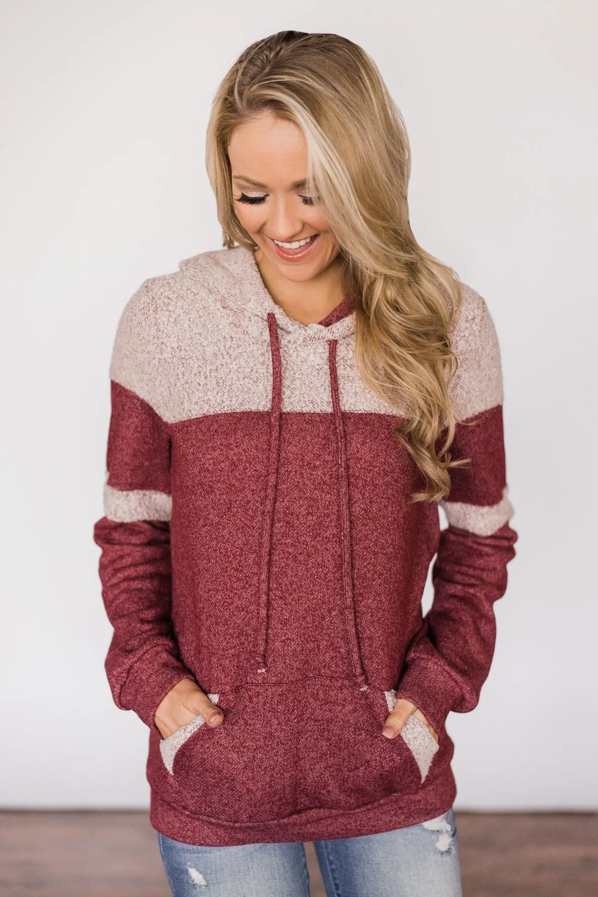 Forever Fuzzy Lightweight Hoodie - Maroon