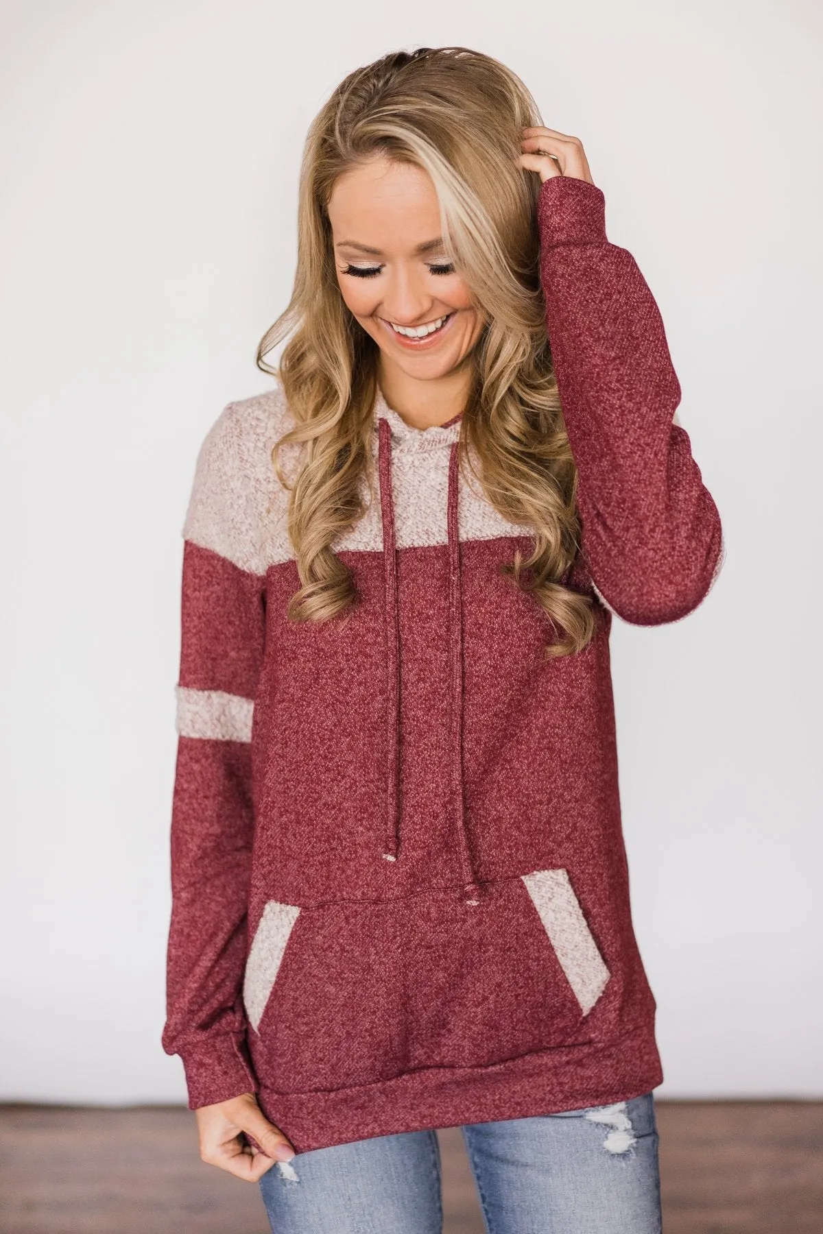 Forever Fuzzy Lightweight Hoodie - Maroon