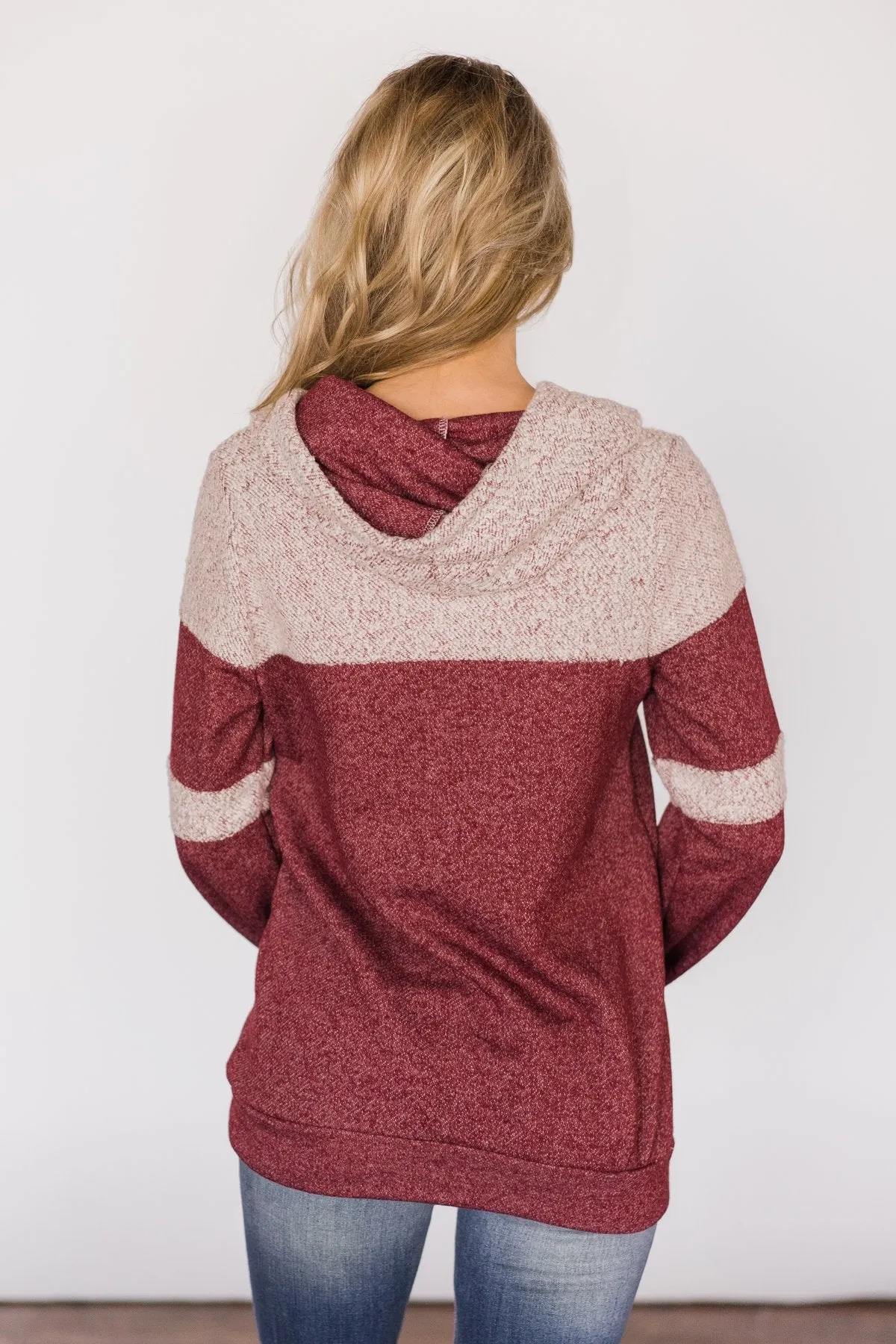 Forever Fuzzy Lightweight Hoodie - Maroon