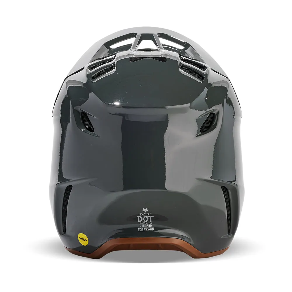 FOX V3 RS CARBON SOLID HELMET MIPS CE [DARK SHADOW]