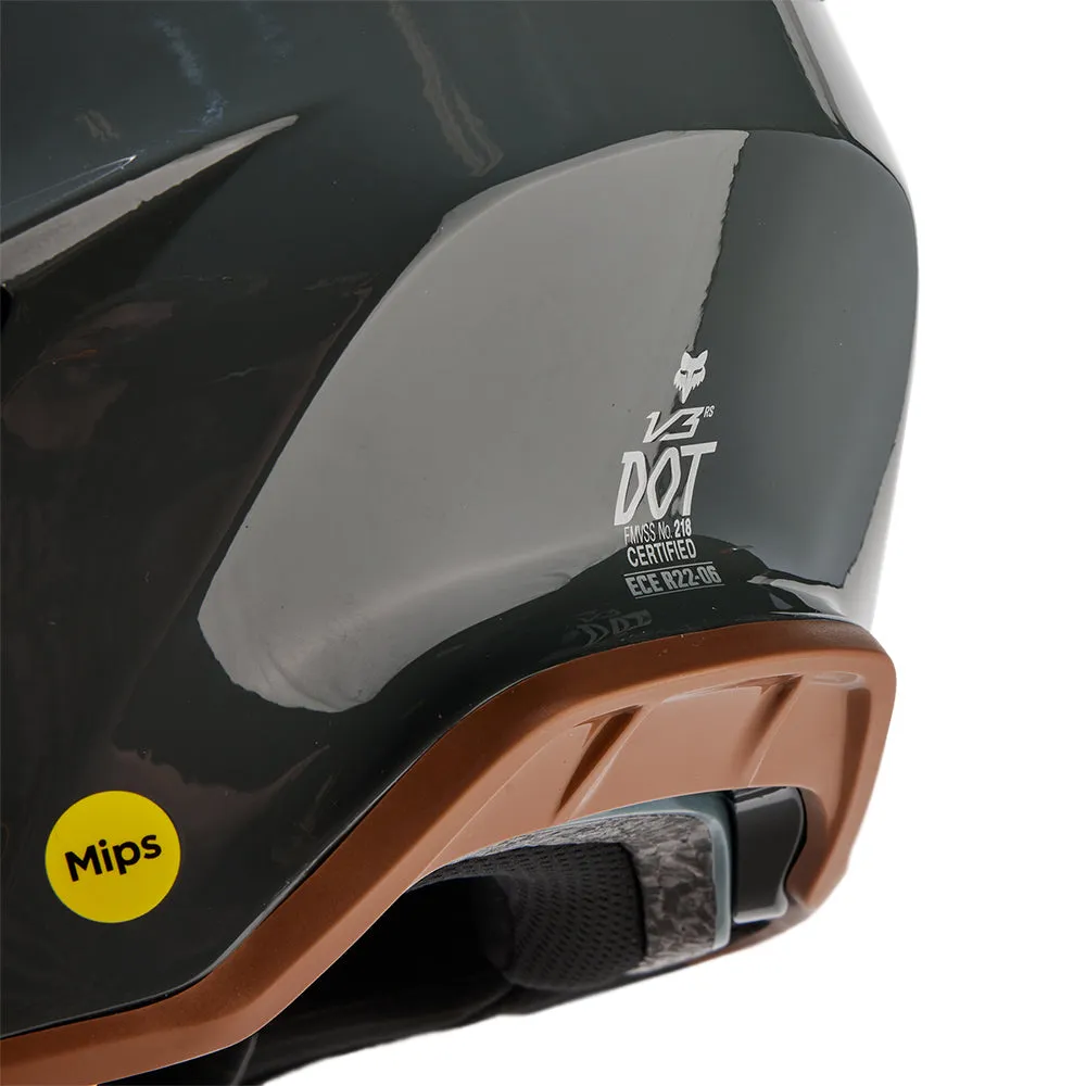 FOX V3 RS CARBON SOLID HELMET MIPS CE [DARK SHADOW]