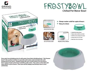 Frosty Bowl Chilled Pet Water Bowl! The water in the dish will stay cold for up to 8 hours.