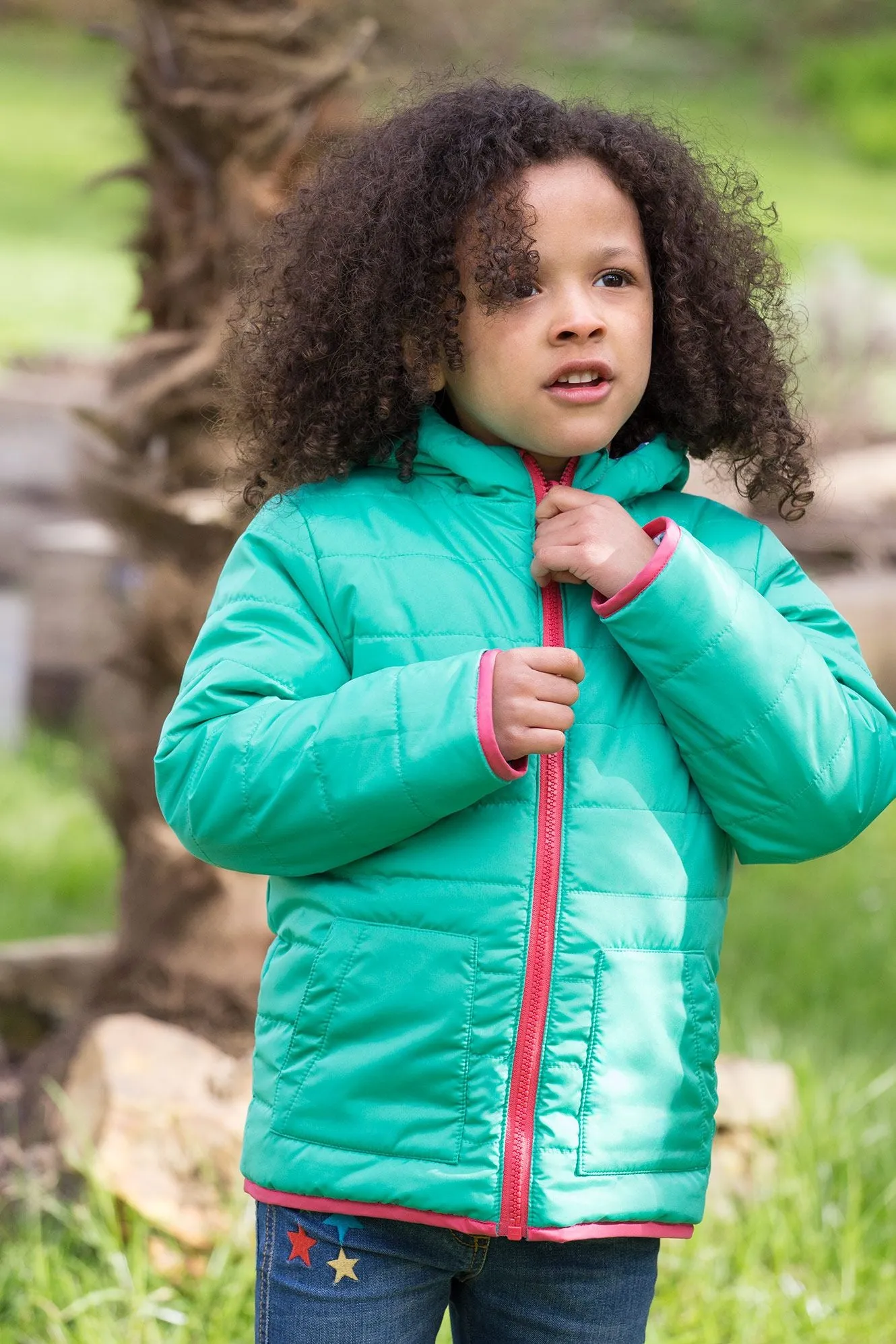 Frugi Toasty Trail Reversible Coat 500041A4wdhr Wild Horses
