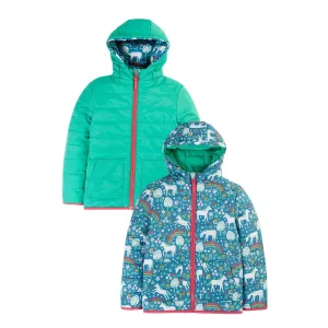 Frugi Toasty Trail Reversible Coat 500041A4wdhr Wild Horses