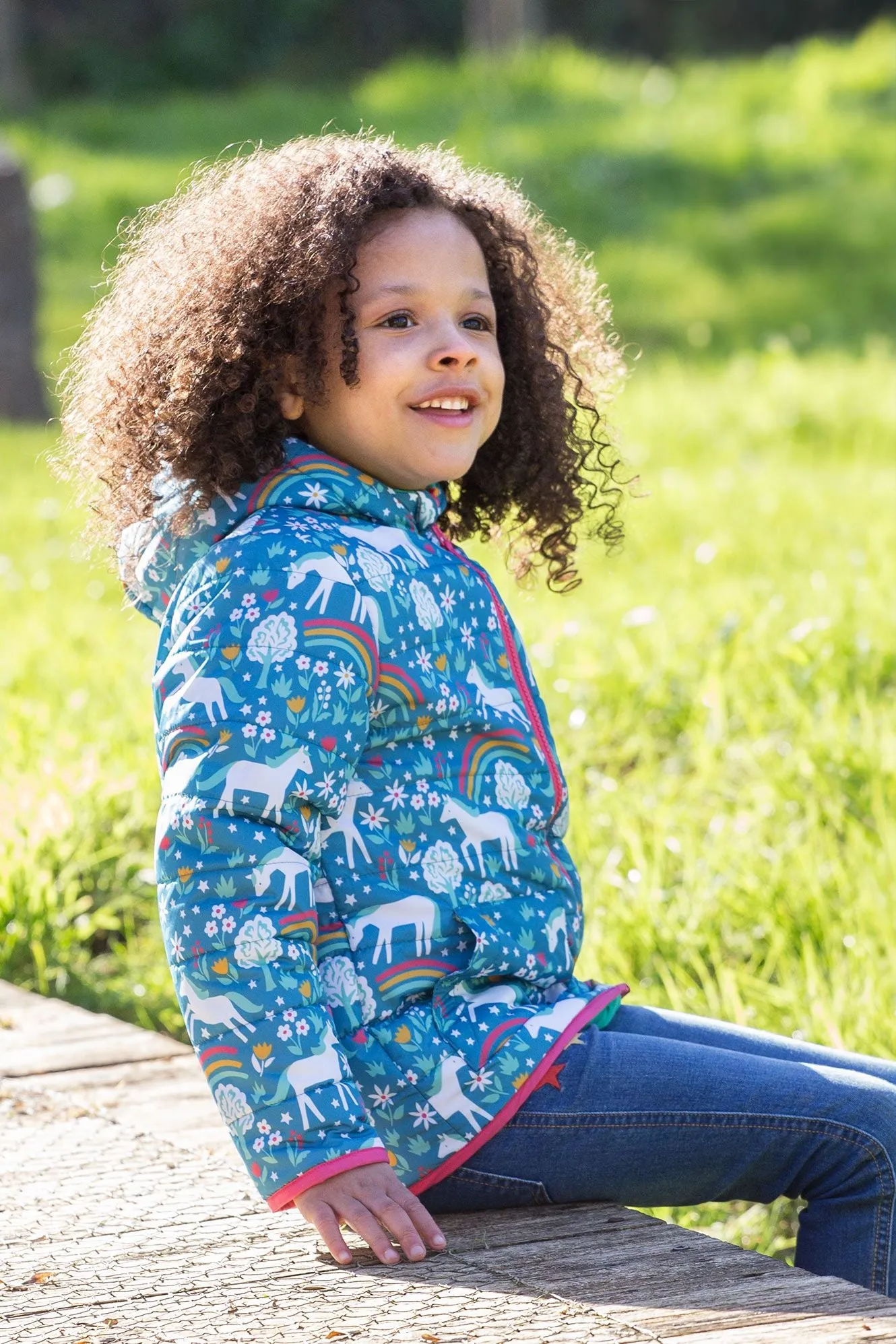 Frugi Toasty Trail Reversible Coat 500041A4wdhr Wild Horses
