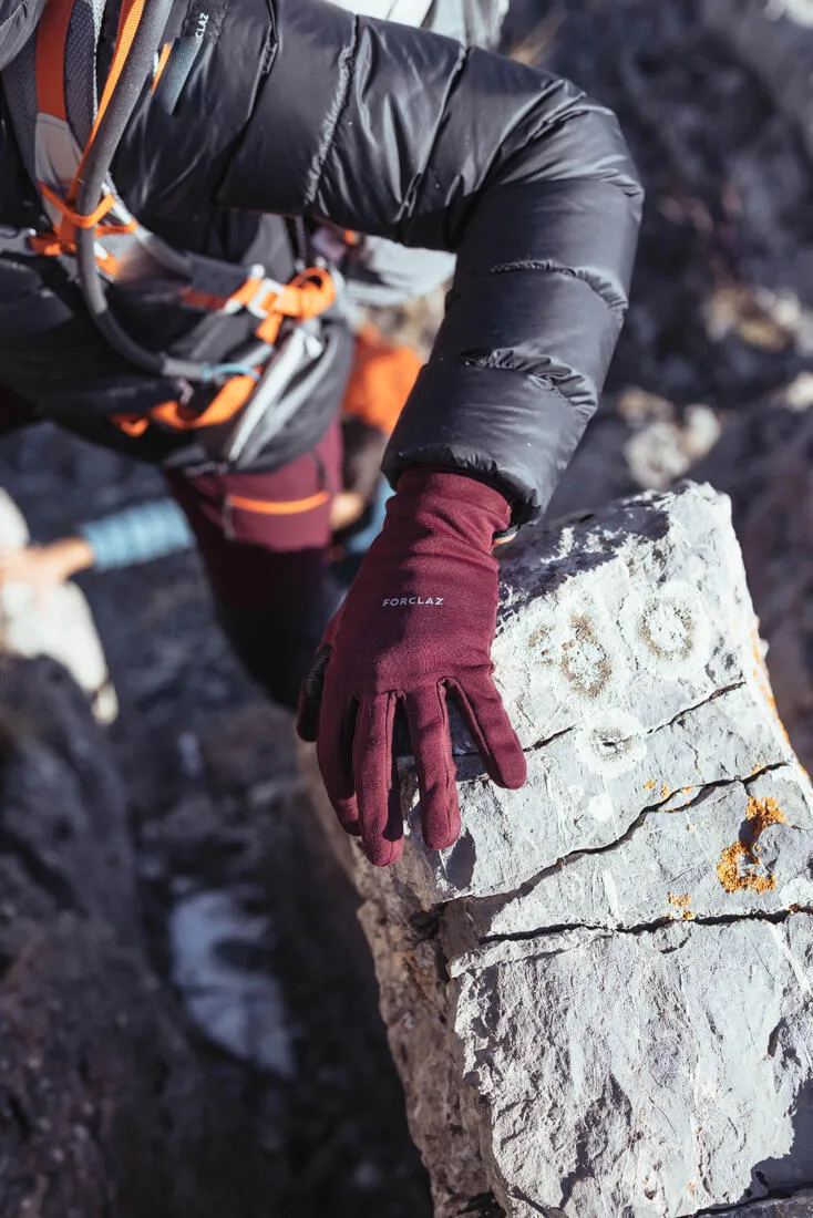 Gants tactiles et stretch de trekking montagne - MT500 marine - adulte
