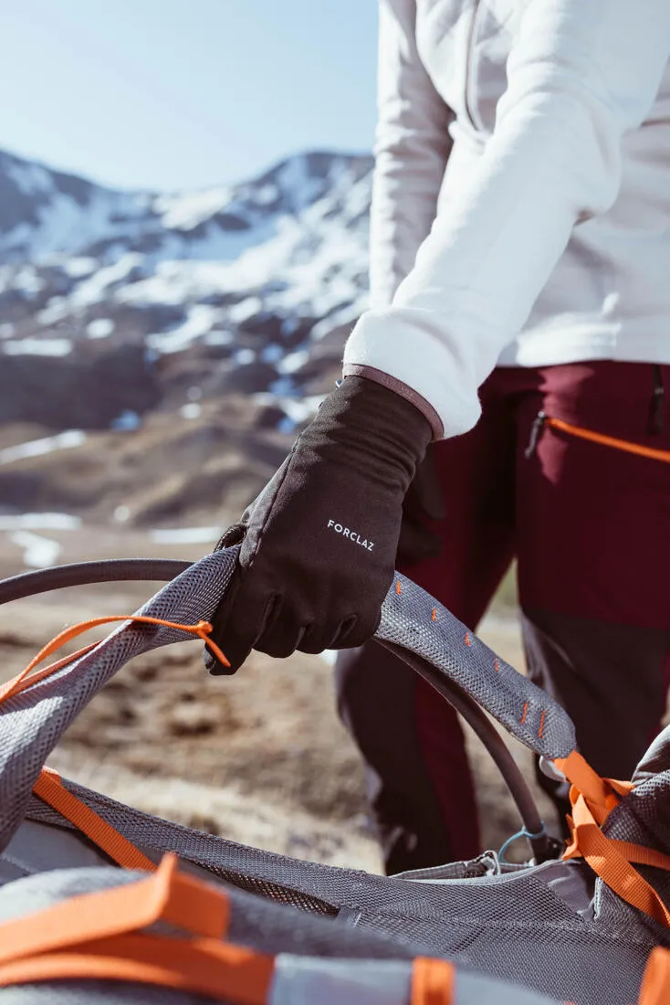Gants tactiles et stretch de trekking montagne - MT500 noir - adulte