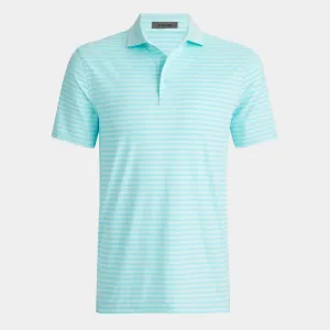 G/FORE MENS PERFORATED STRIPE TECH JERSEY POLO - POWDER