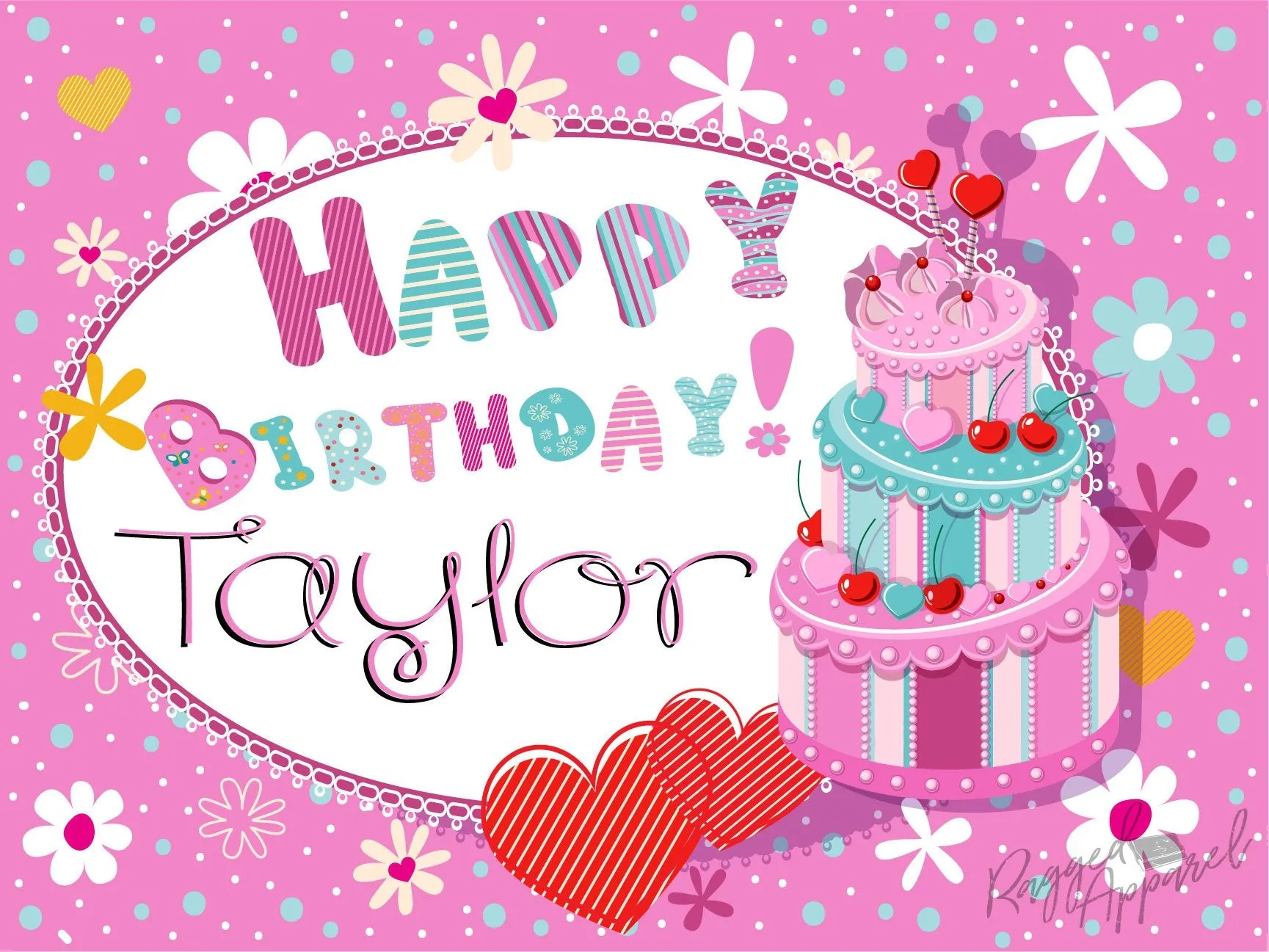 Girls Personalized Happy Birthday Sign