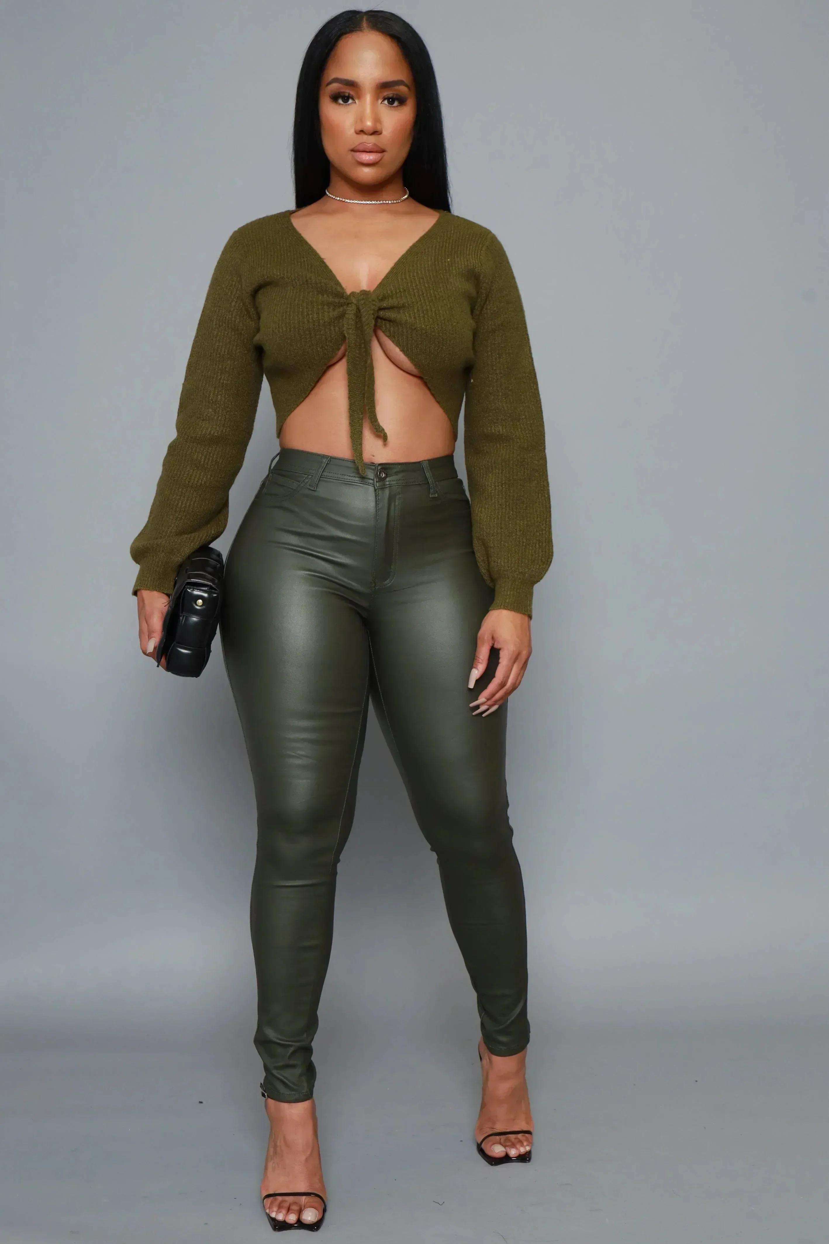 GP4100P-STRETCH COATED SKINNY PANTS
