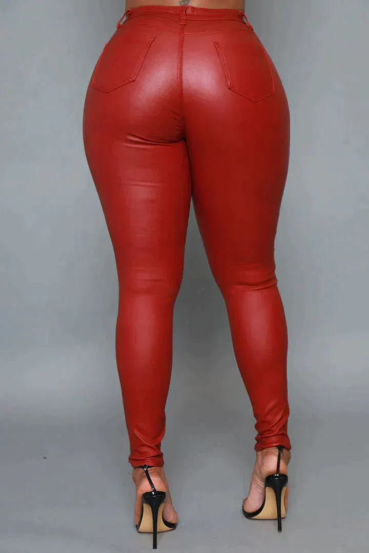 GP4100P-STRETCH COATED SKINNY PANTS