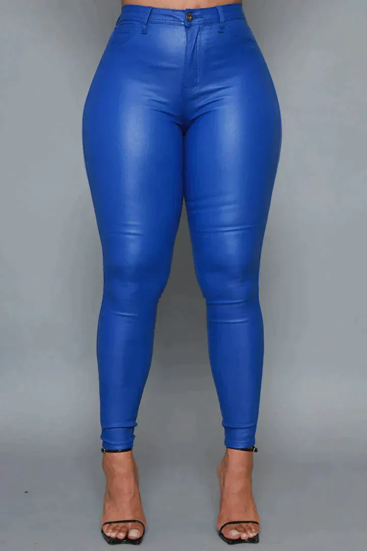 GP4100P-STRETCH COATED SKINNY PANTS