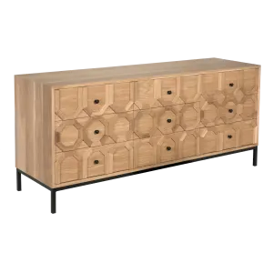 Hadley Buffet, Oak/Steel Base - 74x22x32.5