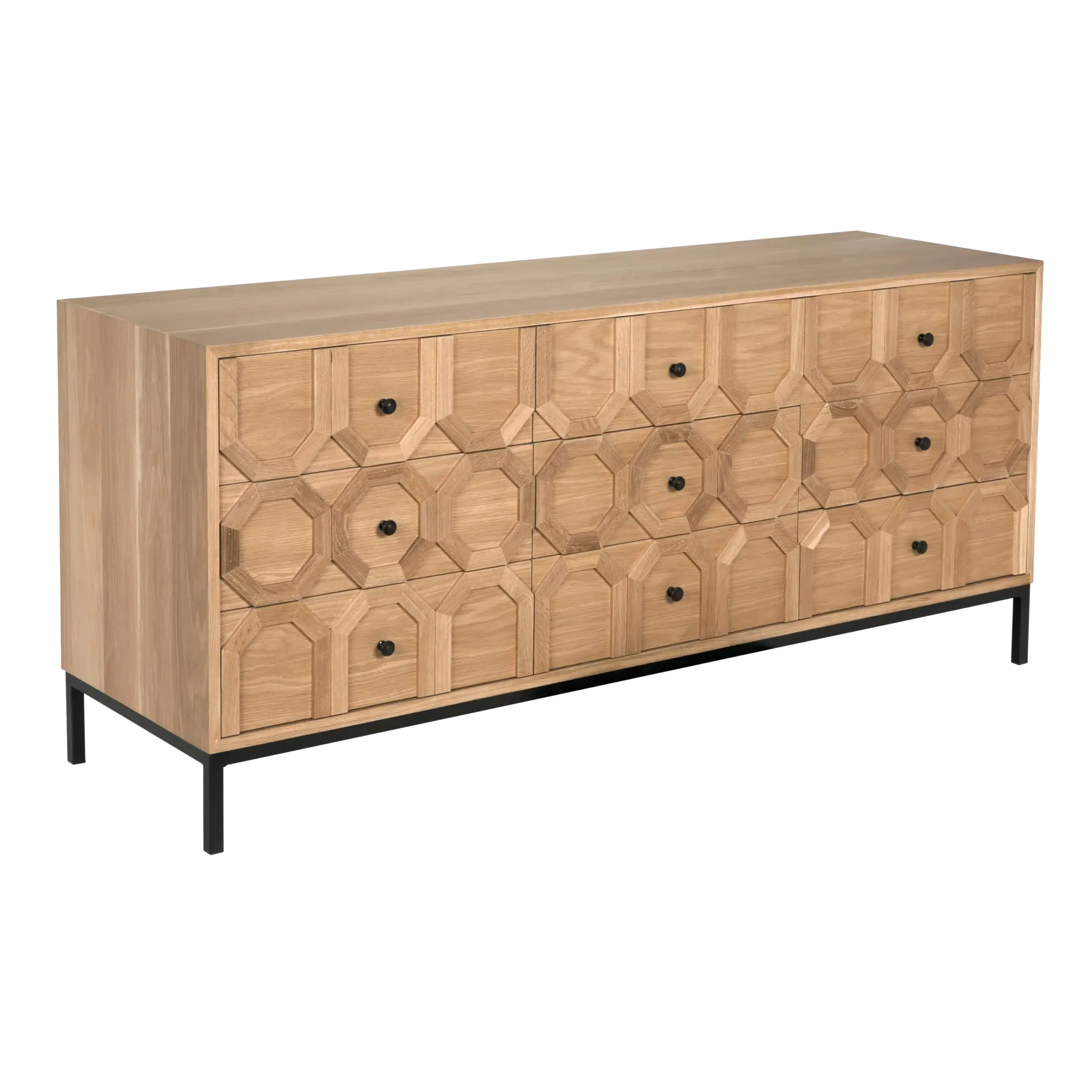Hadley Buffet, Oak/Steel Base - 74x22x32.5