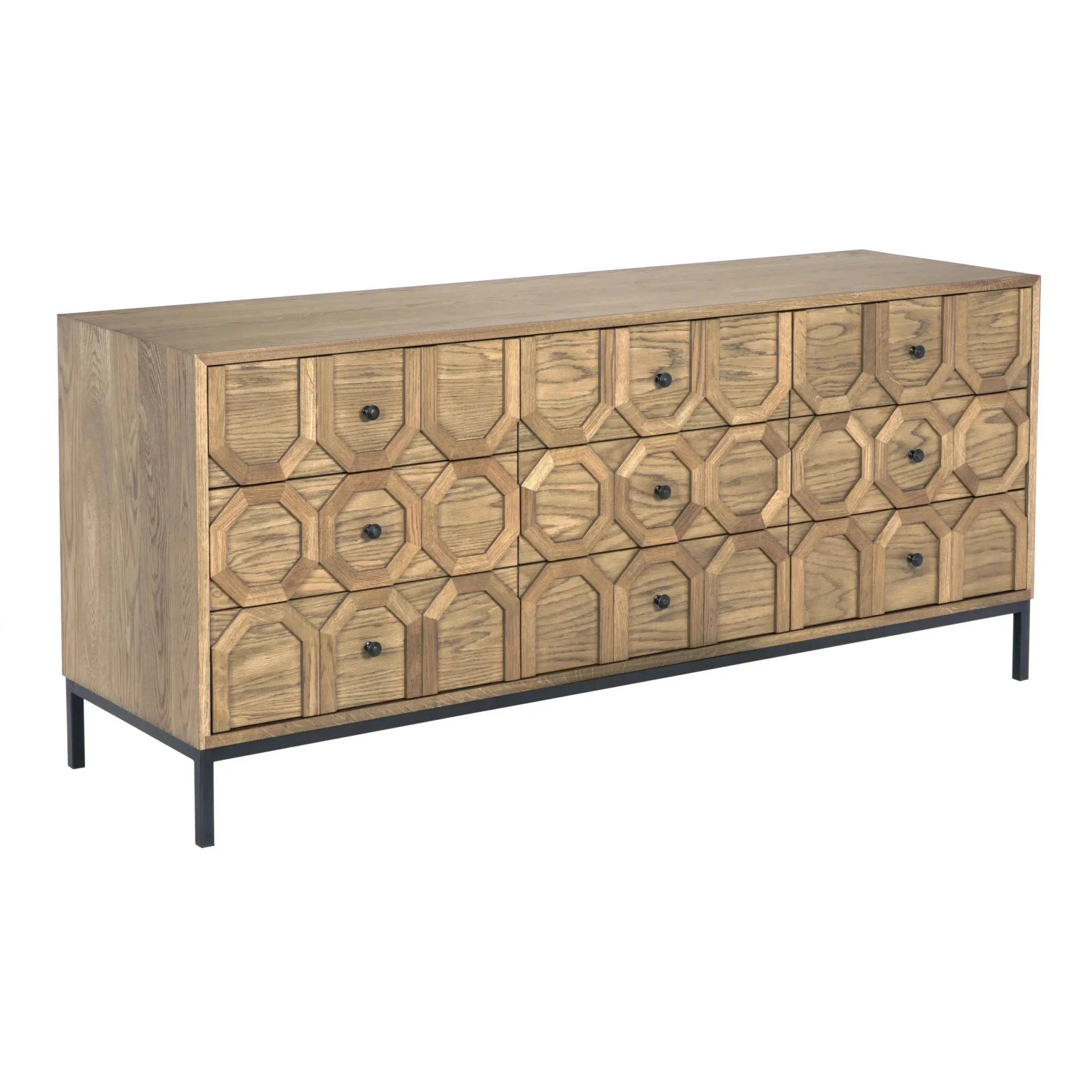 Hadley Buffet, Oak/Steel Base - 74x22x32.5