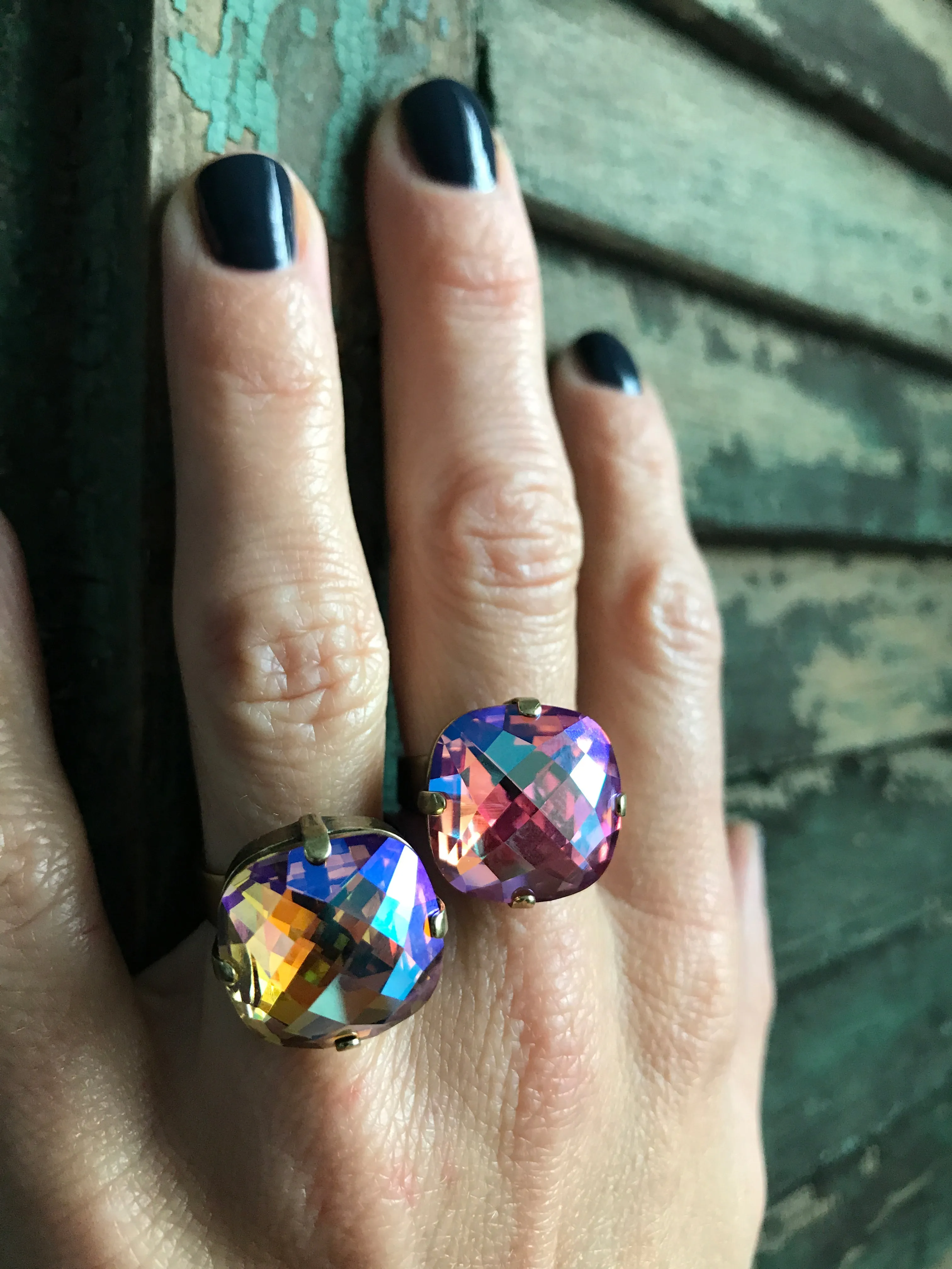 HARVEST - Crystal Ring in Shimmer Golden Autumnal Colors