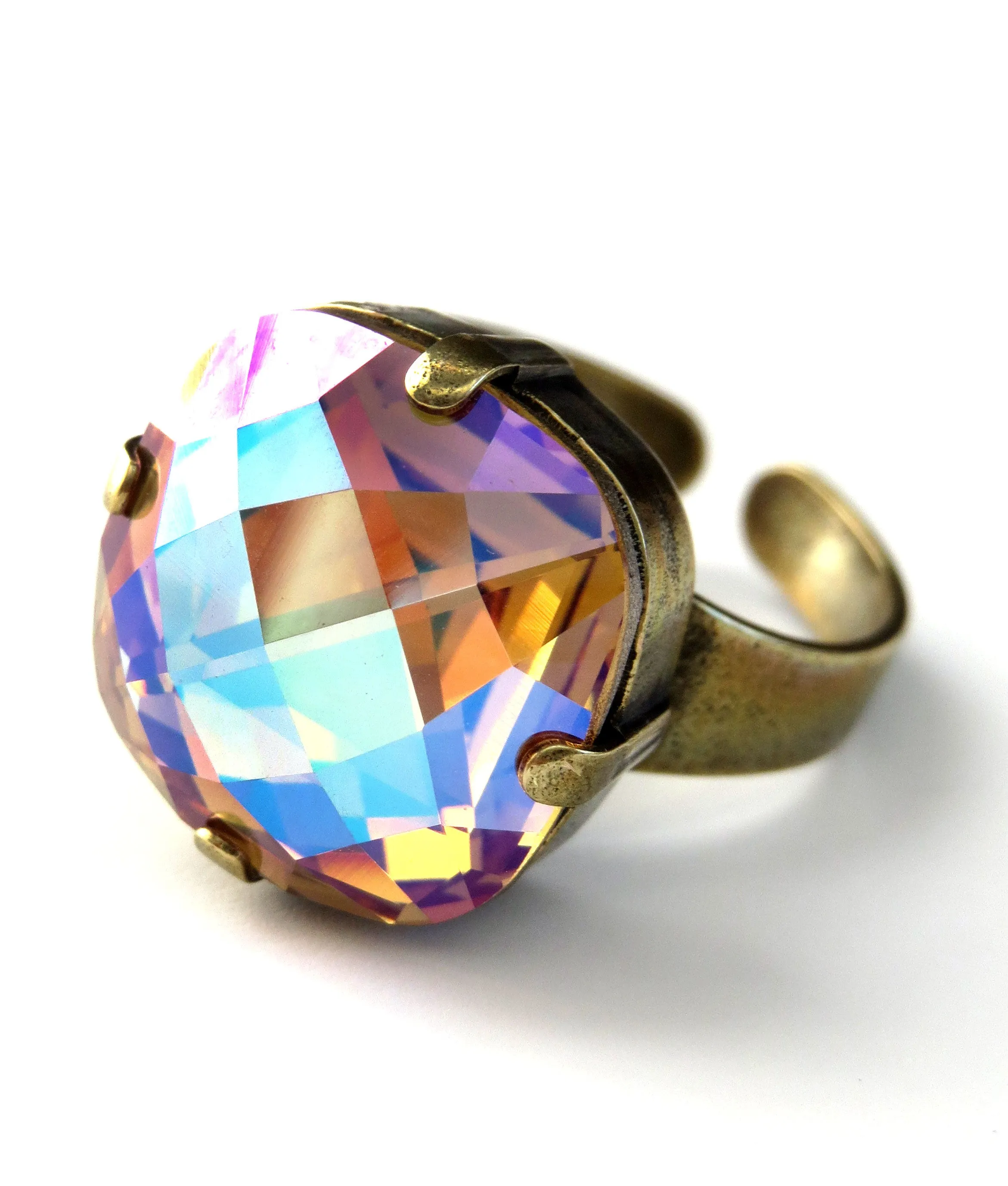HARVEST - Crystal Ring in Shimmer Golden Autumnal Colors
