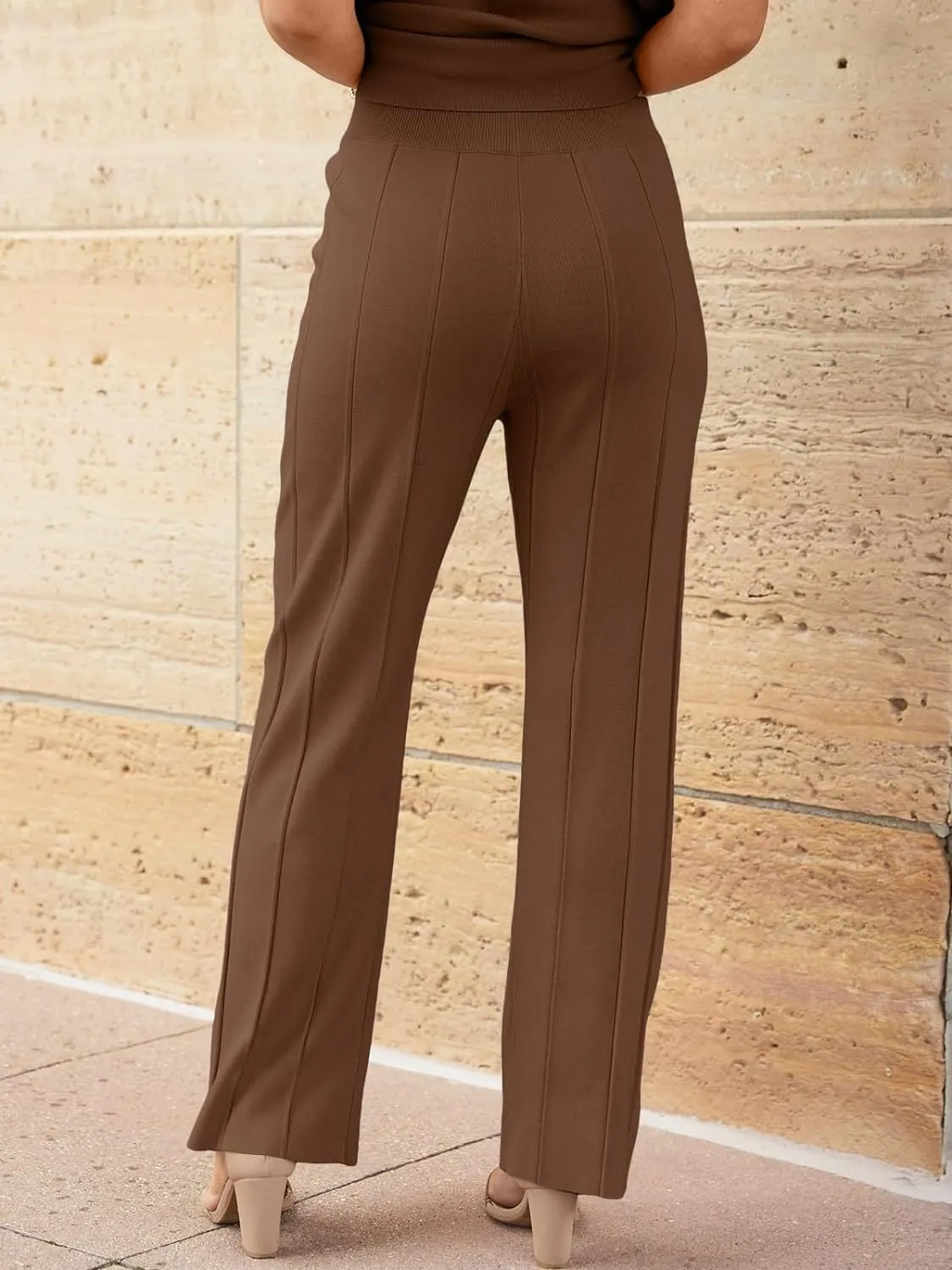 Hazel Blues® |  Round Neck Cap Sleeve Top and Pants Knit Set
