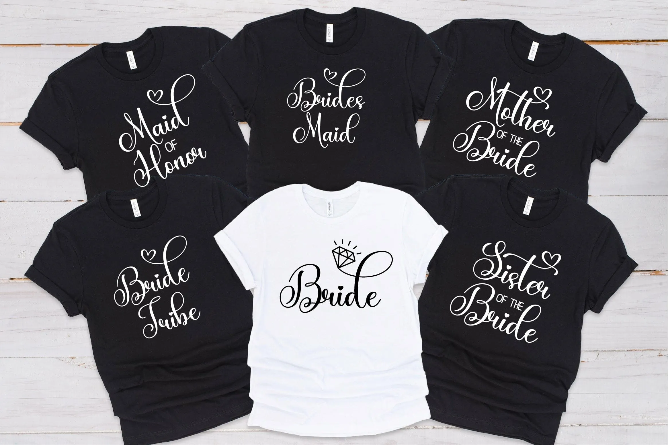 HEN PARTY Roles Black Tshirts