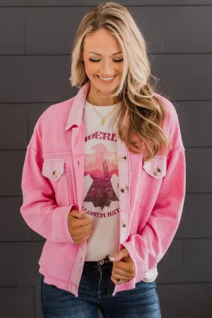 Honorable Mention Lightweight Button Top- Pink