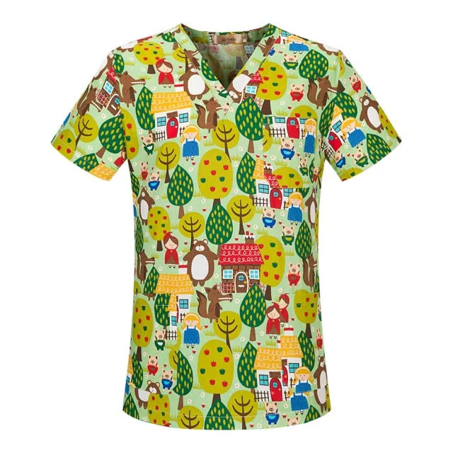 Hospital Nursing Scrub Tops for Women