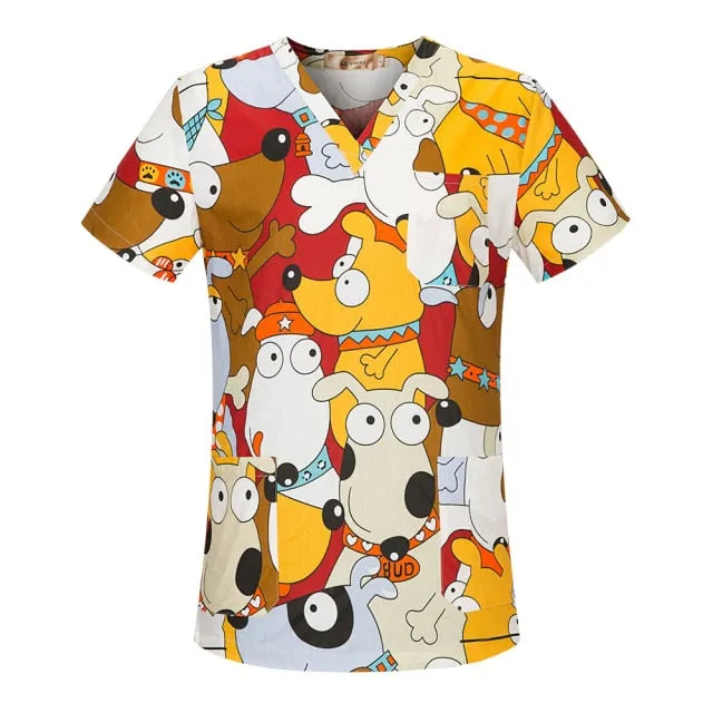 Hospital Nursing Scrub Tops for Women