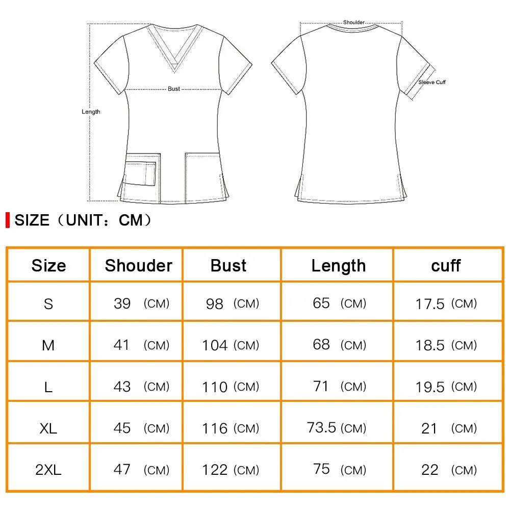 Hospital Nursing Scrub Tops for Women