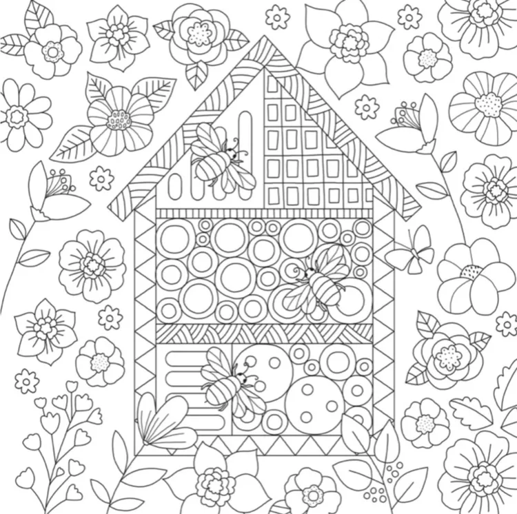 I Heart Bees Colouring