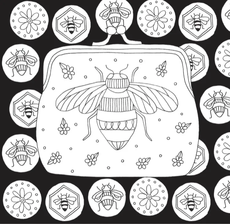 I Heart Bees Colouring
