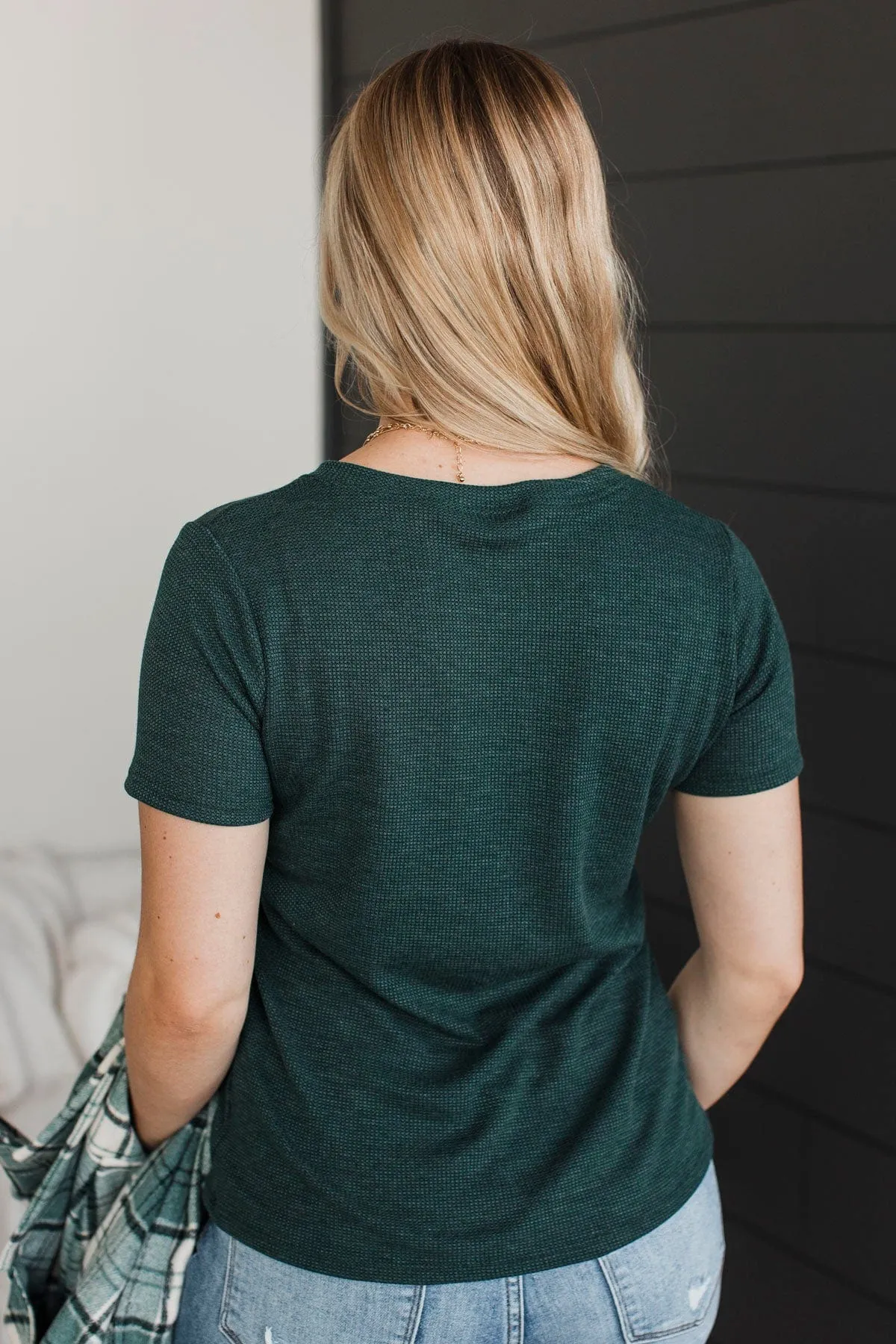 Infatuated Feelings Short Sleeve Top- Dark Green
