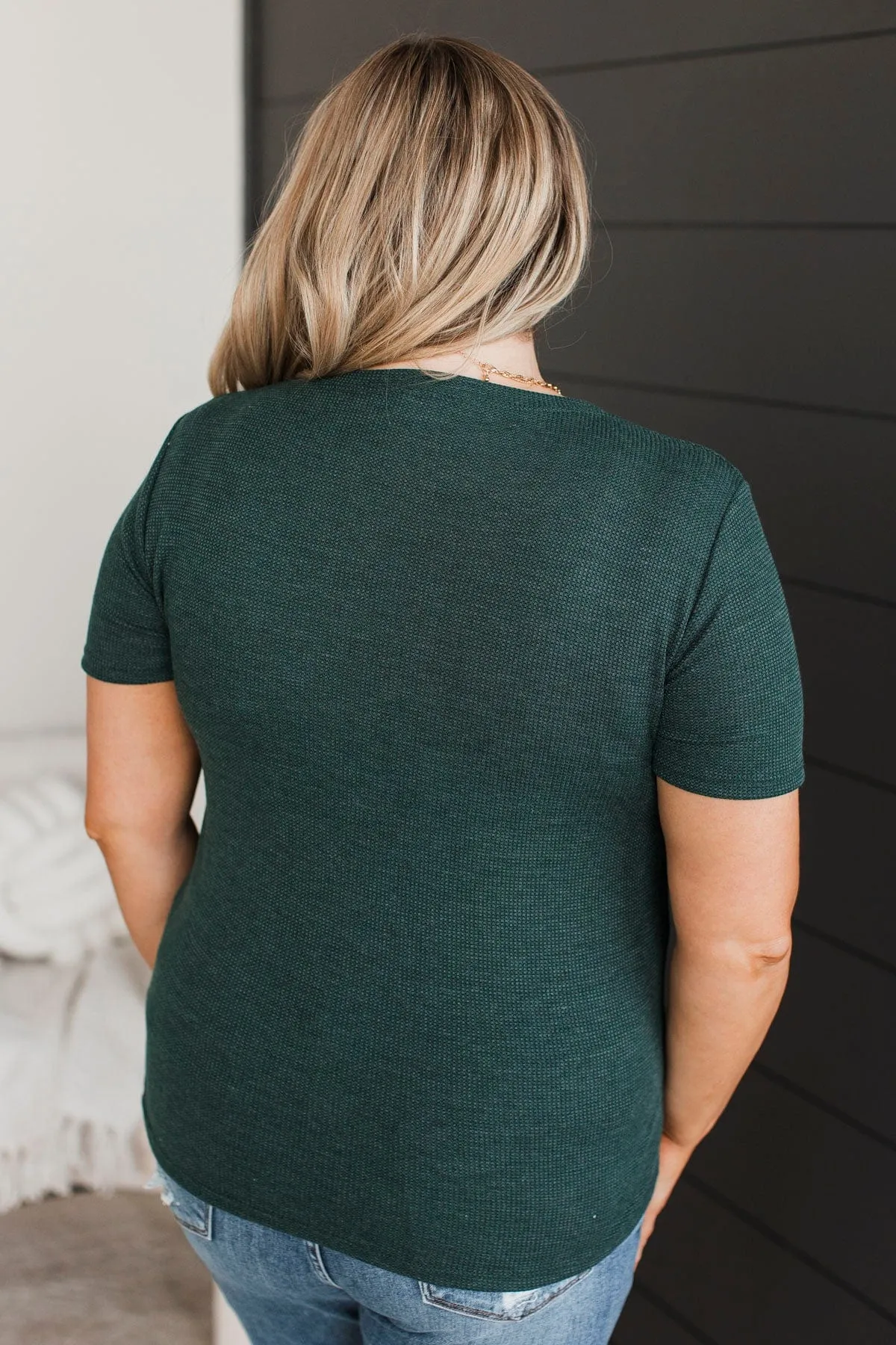 Infatuated Feelings Short Sleeve Top- Dark Green