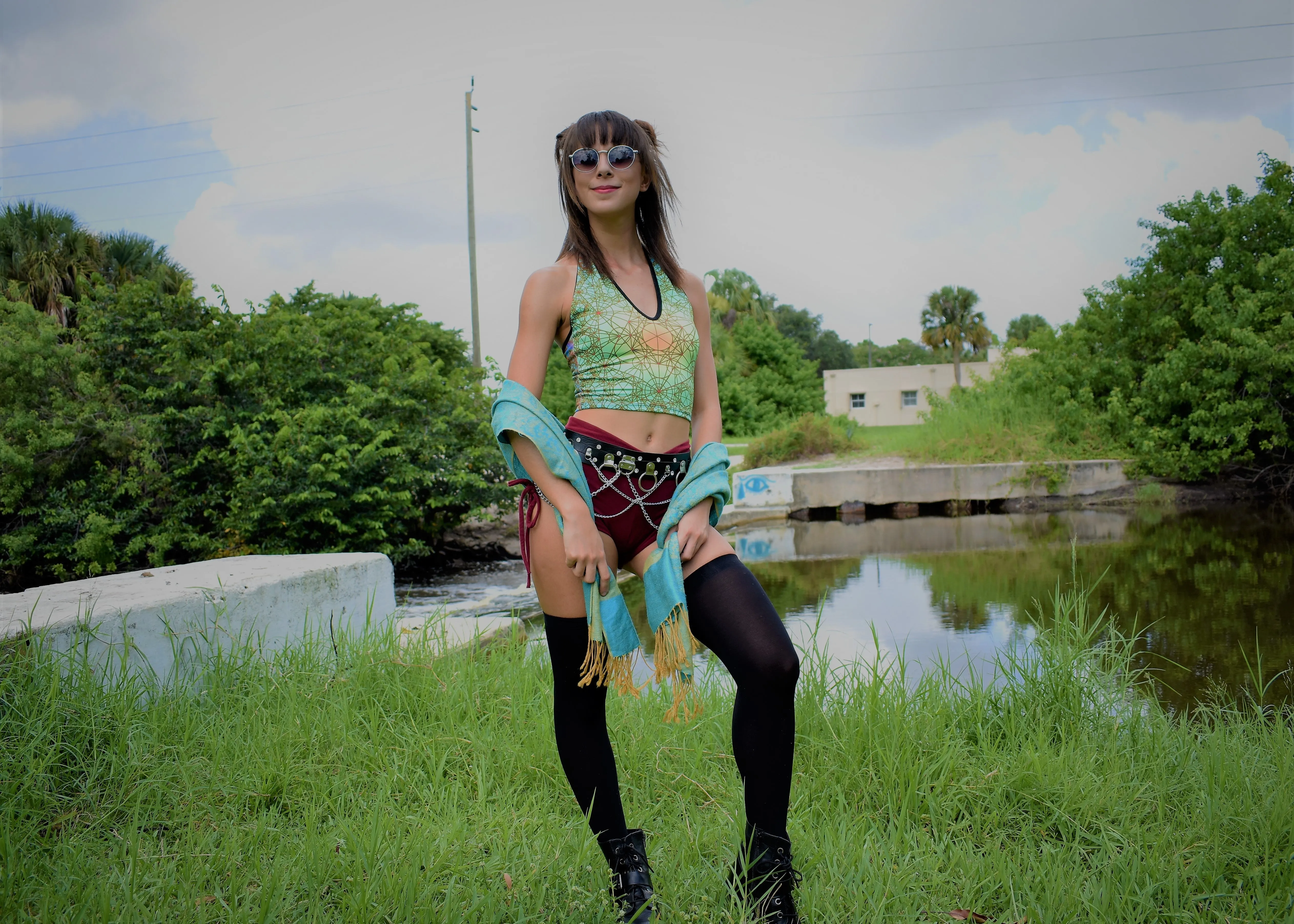 Inverse Fractal Metatron Crop Top