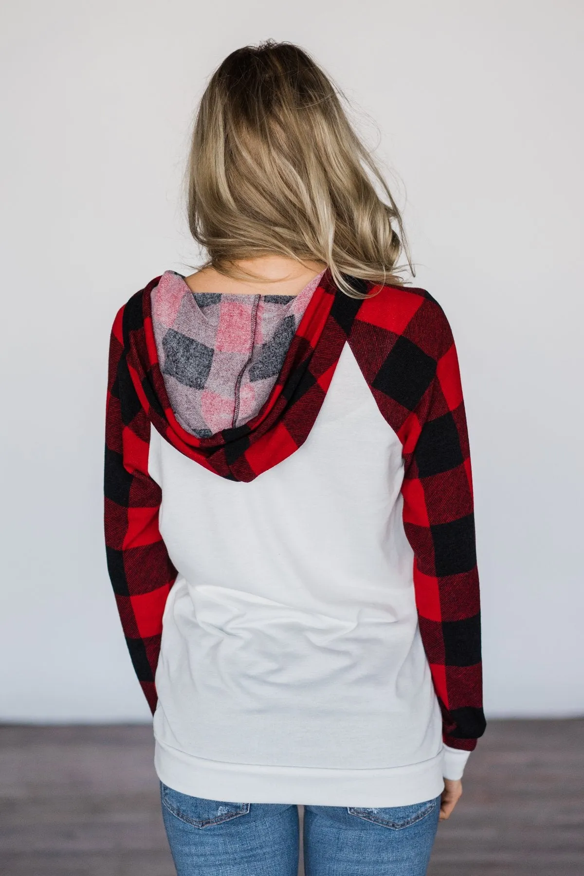 Ivory & Buffalo Plaid Hoodie