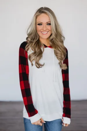 Ivory & Buffalo Plaid Hoodie
