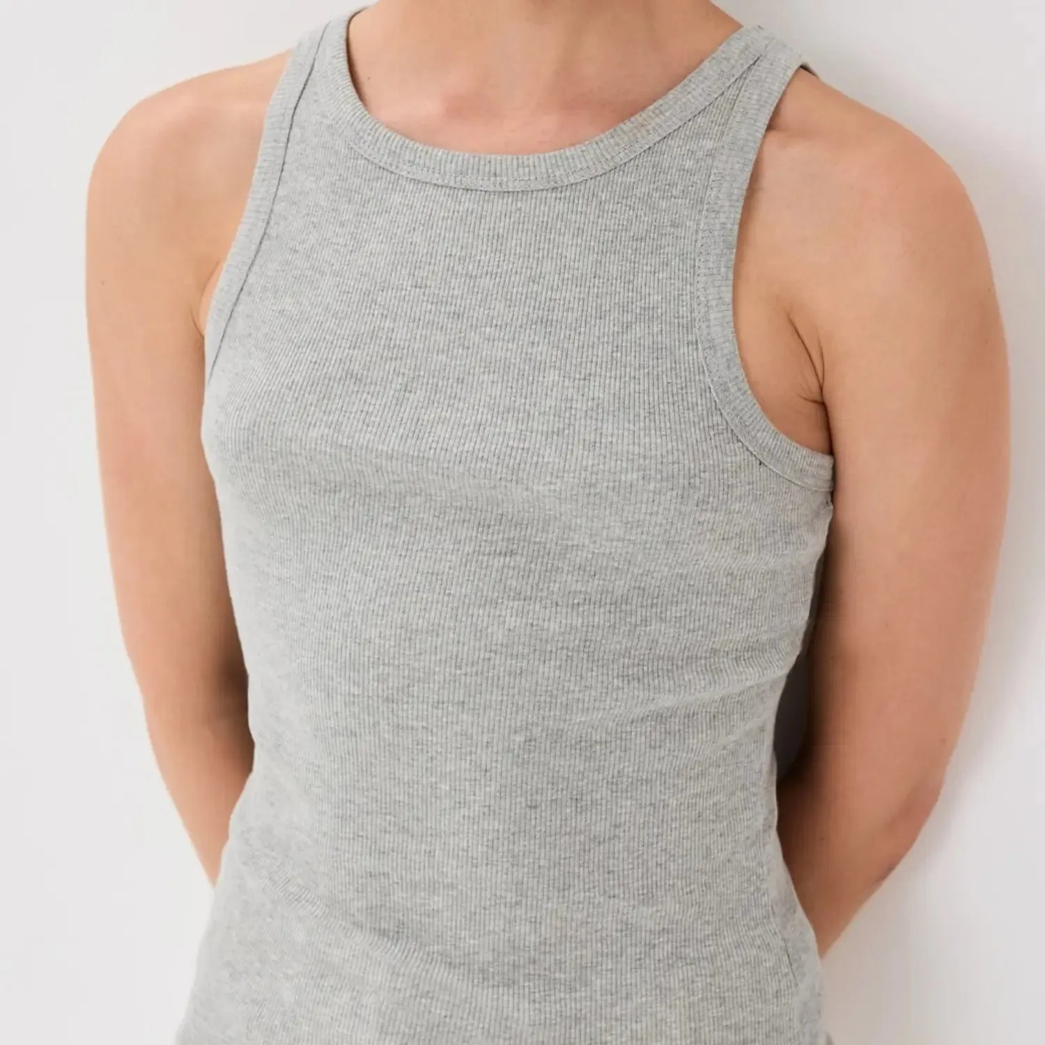 Jennifer Rib tank in Heather grey