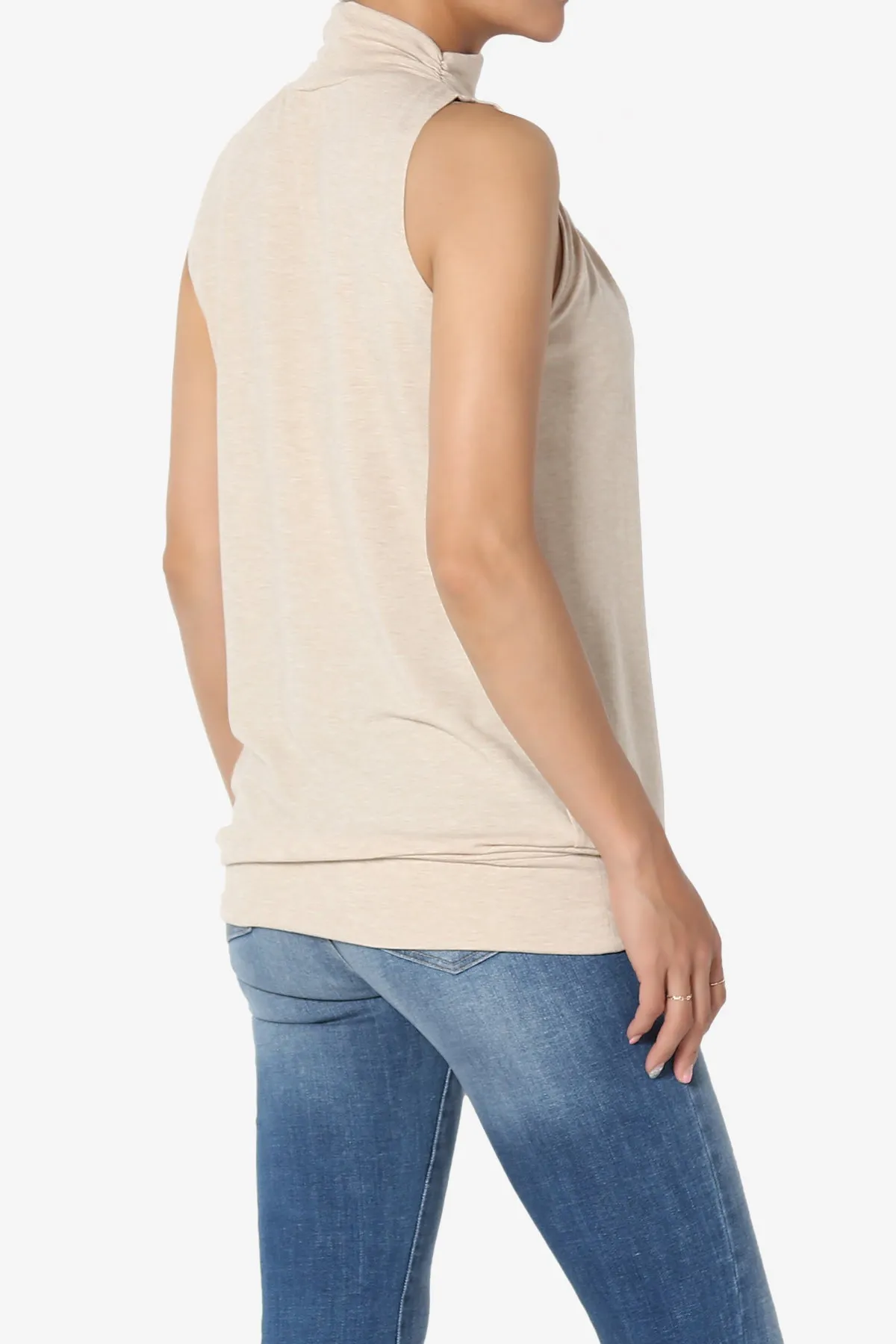 Jibbitz Sleeveless Mock Neck Pleated Top PLUS