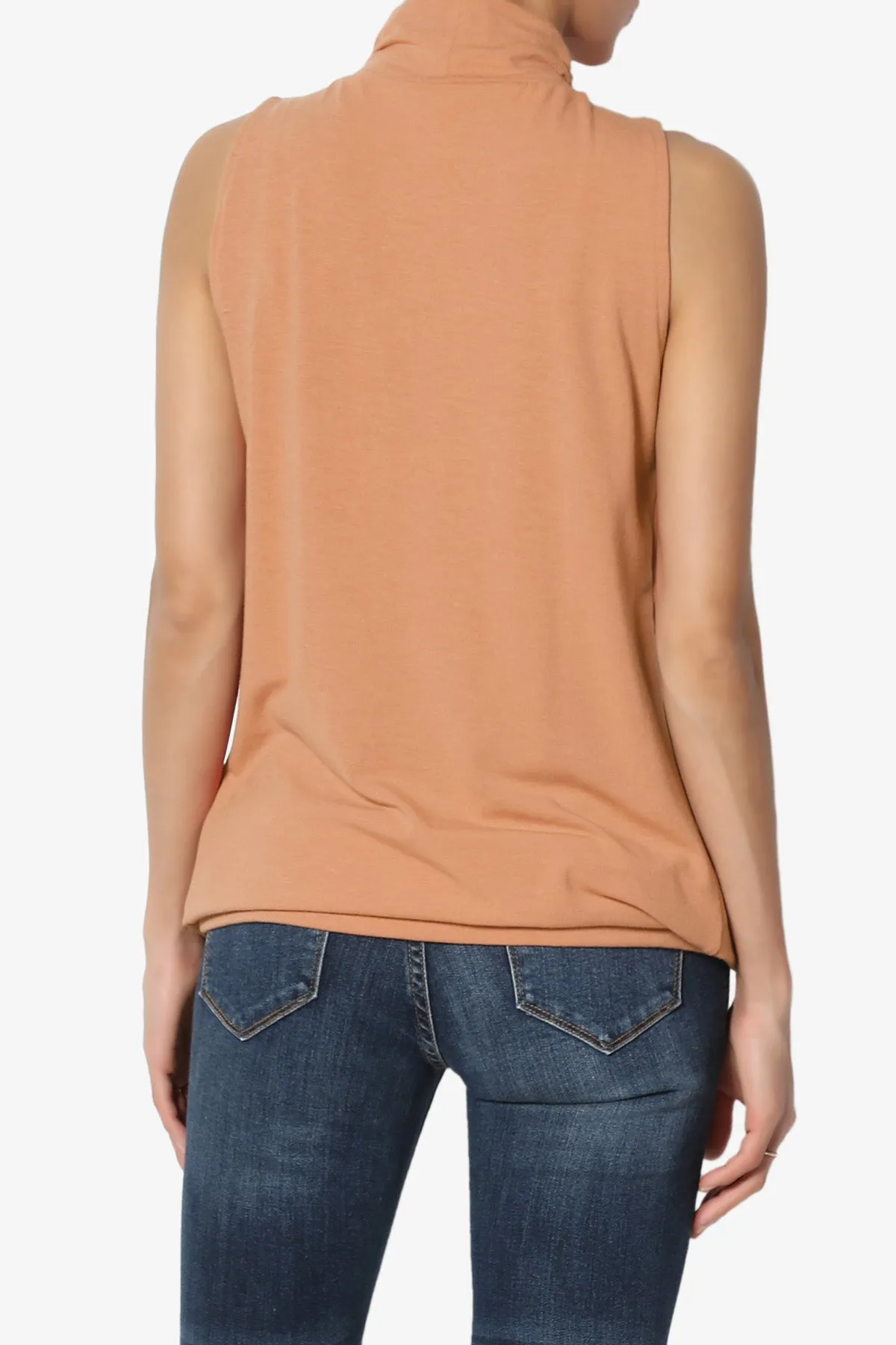 Jibbitz Sleeveless Mock Neck Pleated Top PLUS
