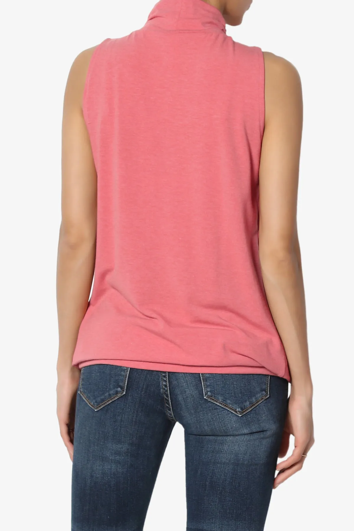 Jibbitz Sleeveless Mock Neck Pleated Top PLUS